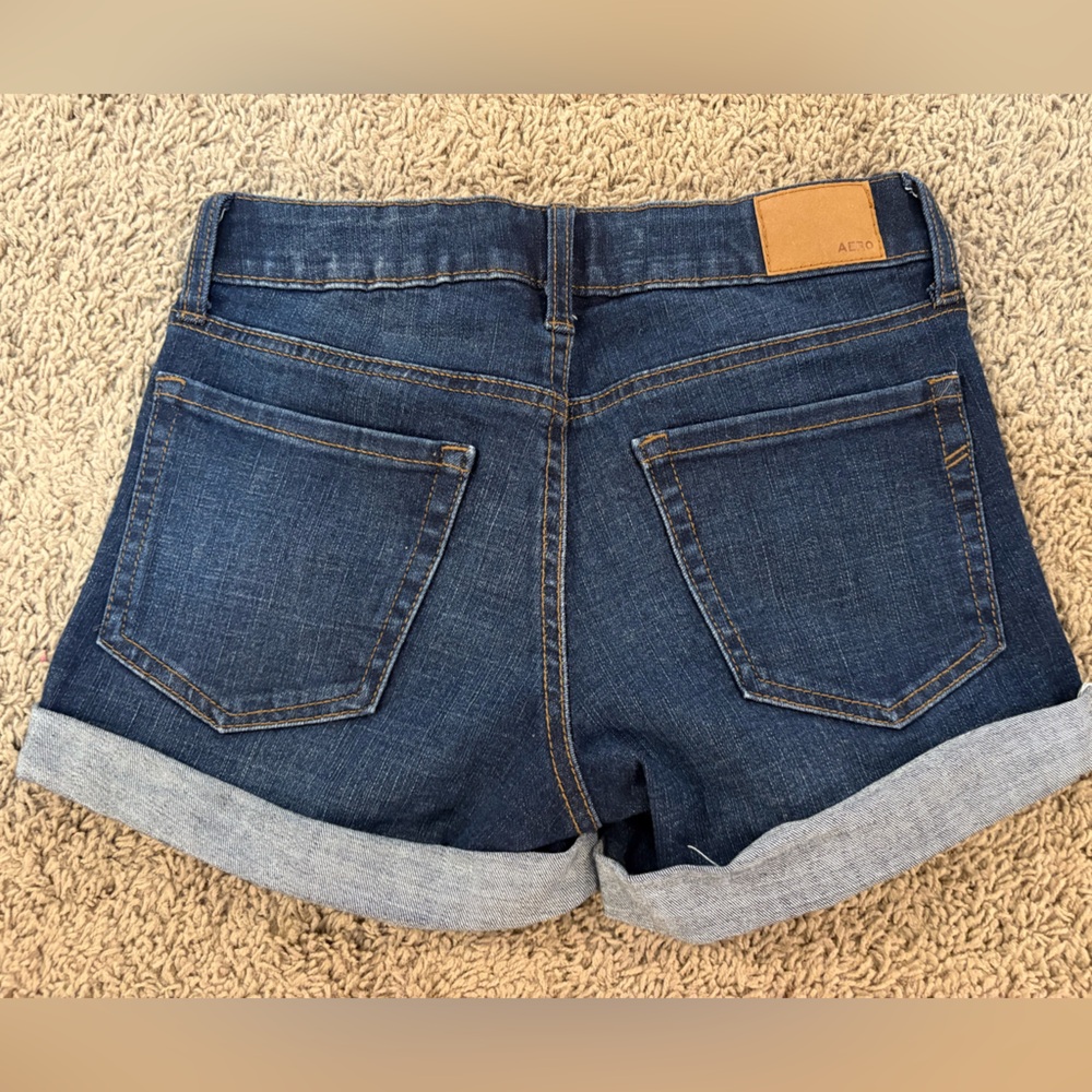 💙🌹Aeropostale • women’s jean cuffed shorts • 0 - Picture 2 of 5
